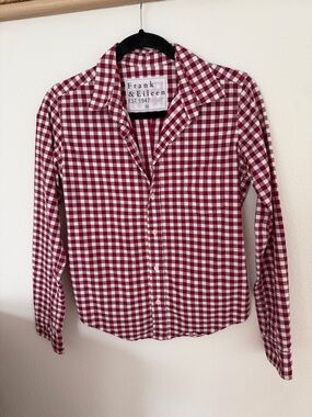 Frank & Eileen Check Pattern Red and White Gingham Shirt Great condition LOVE❤️